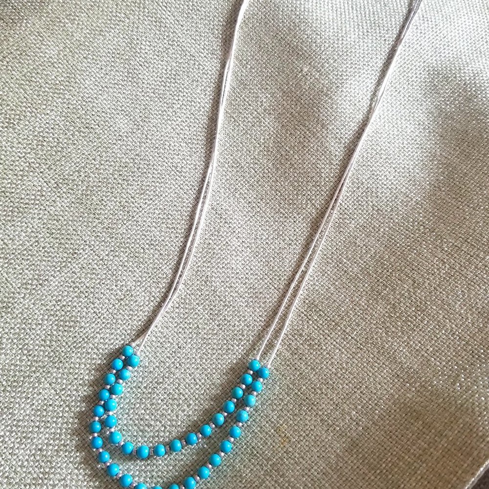 Turquoise and silver necklace